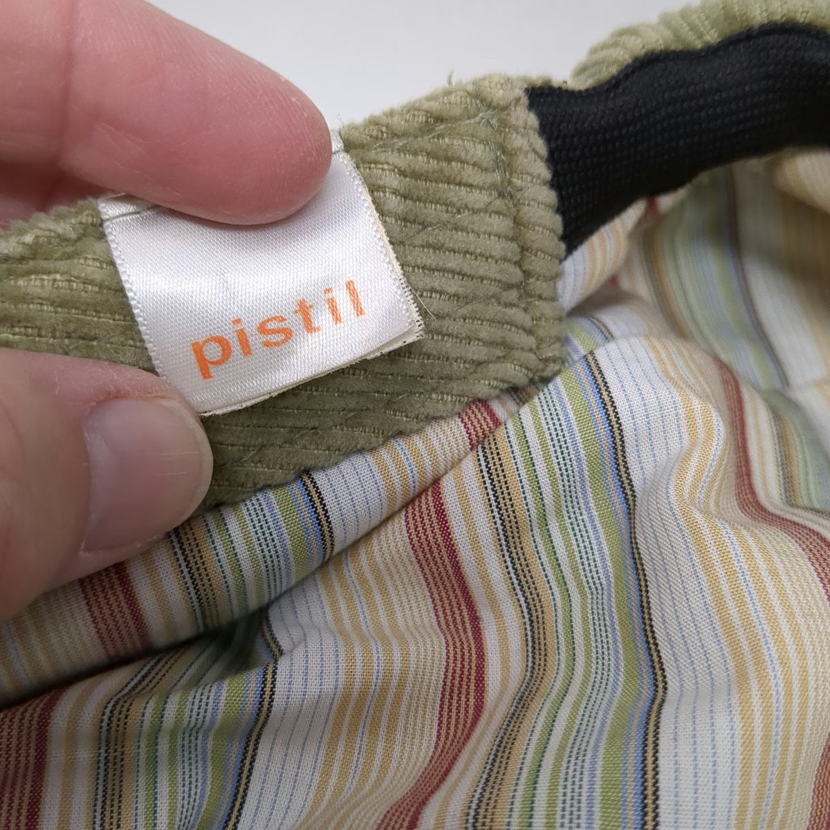 Pistil Army Cap Green One Size Cotton Corduroy Striped Lining Cadet Comfort Hat