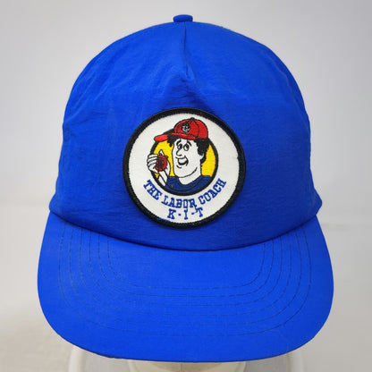 Blue 5 Panel Nylon Snapback Hat The Labor Coach KIT Graphic Patch Logo Vintage