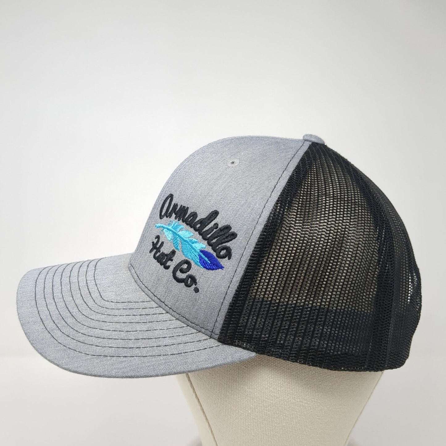 Armadillo Hat Co. Snapback Mesh Back Trucker Hat Gray One Size Richardson