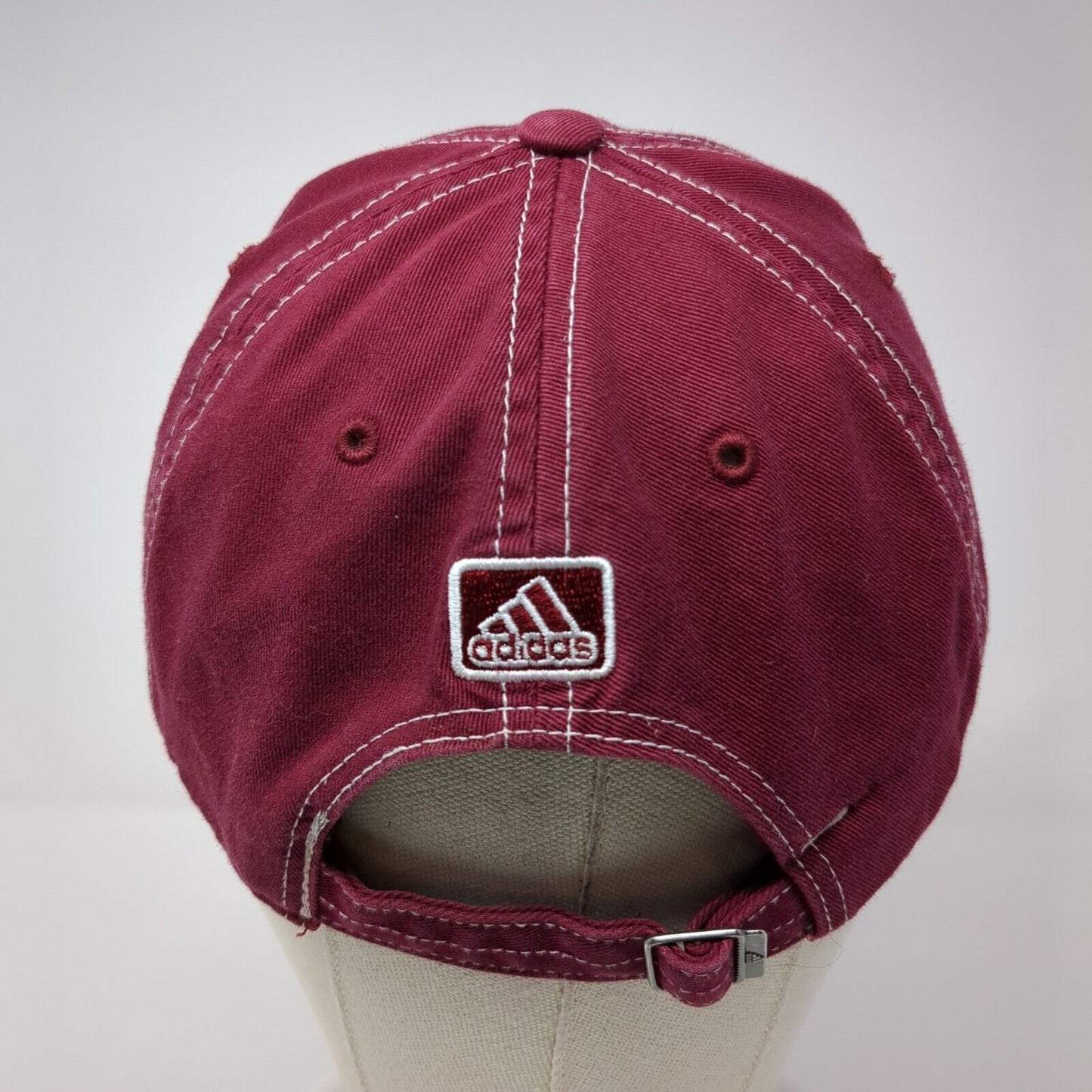 12 Adidas Slideback Hat Red One Size Adjustable Embroidered Distressed 6 Panel