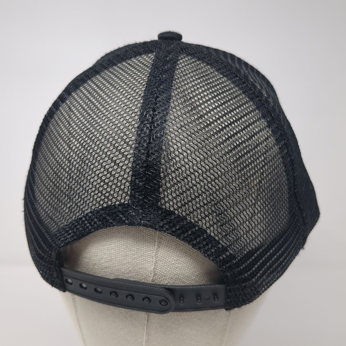 Snerks Snapback Trucker Hat Black One Size Adjustable Embroidered Mesh Back
