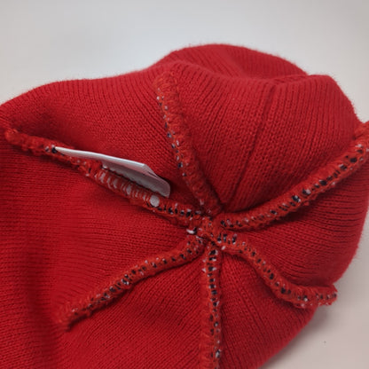 American Flag Beanie Hat Multicolor One Size Stretch Knitted Patriotic Pom Pom