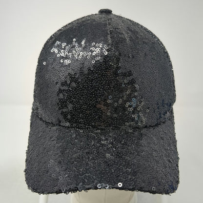 Trucker Hat Black One Size Sequin Mesh Back Snapback Fashion Bling Sparkle