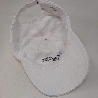 Baptist Health Slideback Hat White OSFA Adjustable Embroidered 6 Panel Cotton