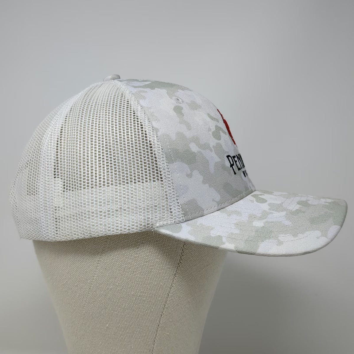 Pendleton Whisky Trucker Hat One Size White Camo Mesh Bucking Bronco Logo Hat