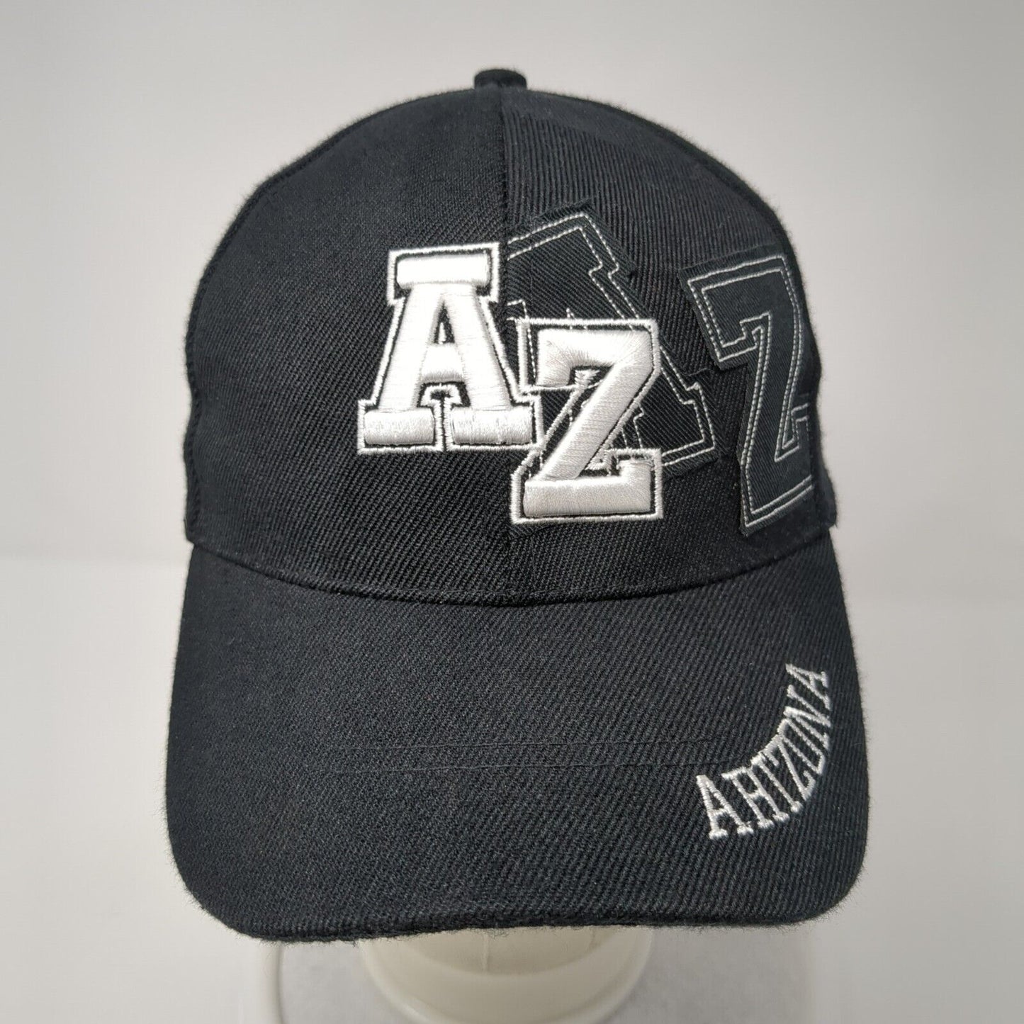 AZ Arizona Strapback Hat Black One Size Embroidered Adjustable 6 Panel