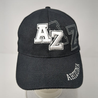 AZ Arizona Strapback Hat Black One Size Embroidered Adjustable 6 Panel