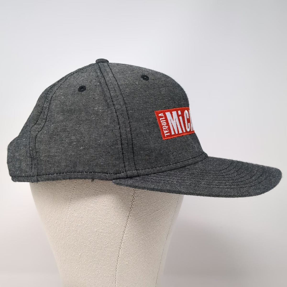 Otto Snapback Hat Gray One Size Tequila Mi Campo Embroidered Patch Cotton Cap