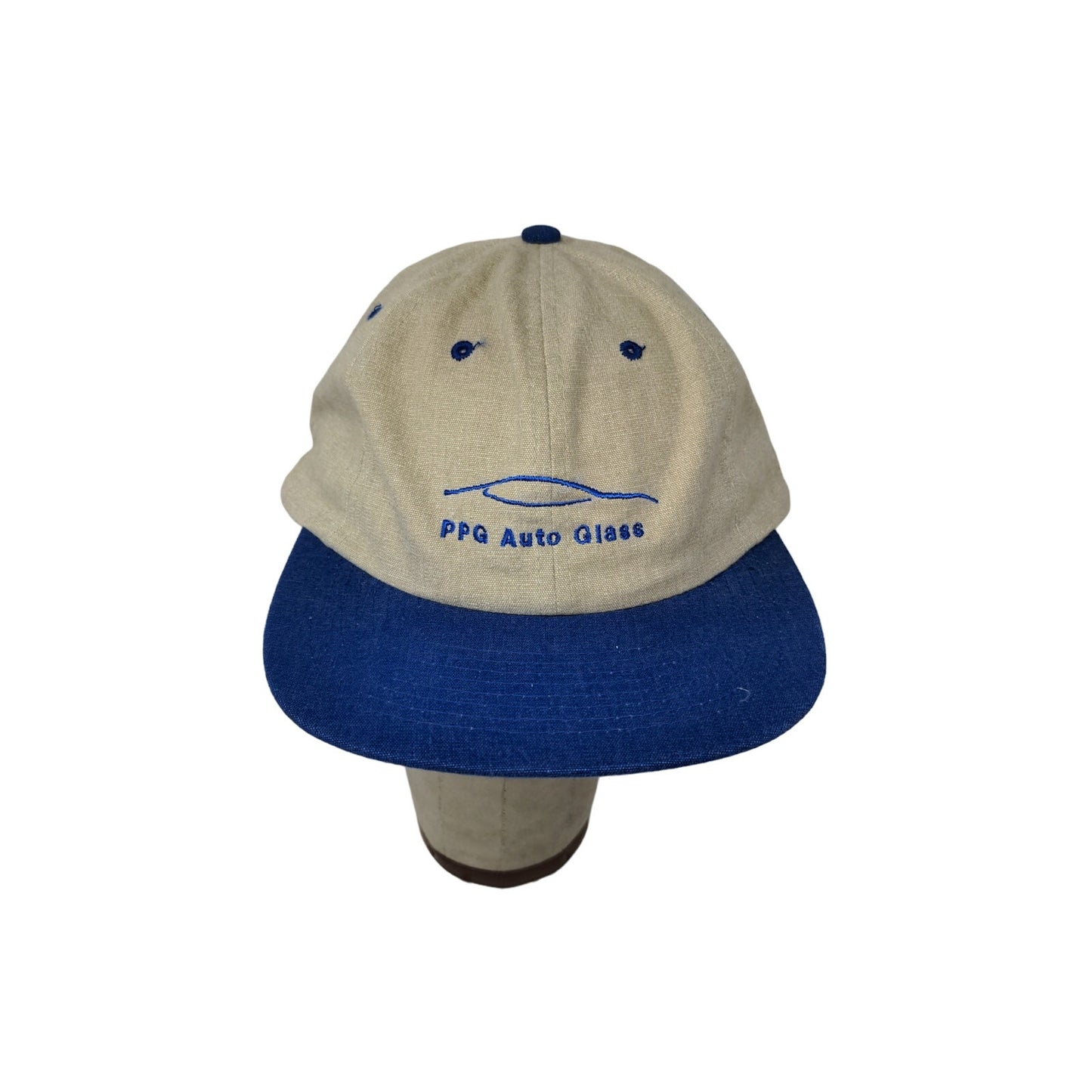 Nissin PPG Auto Glass Cap Slideback Hat Tan & Blue Adjustable