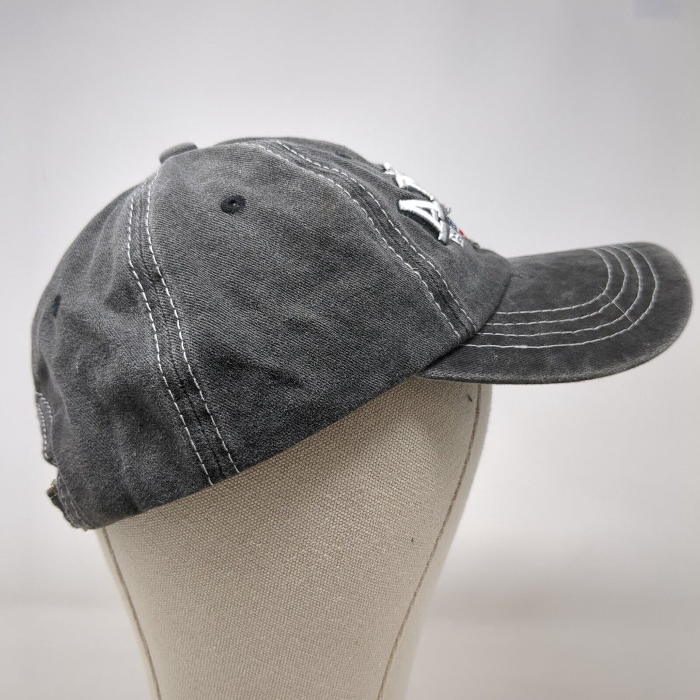 America USA Flag Slideback Hat Gray OSFA Adjustable Embroidered