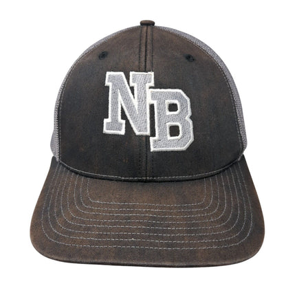 NB Snapback Mesh Back Trucker Hat Black One Size Embroidered Letters