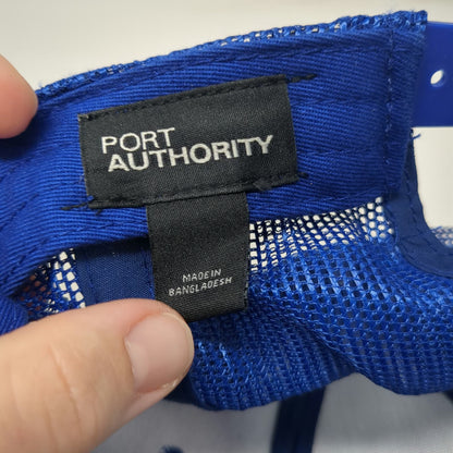 Port Authority Trucker Hat Blue One Size Snapback Mesh River Edge Mountains Logo