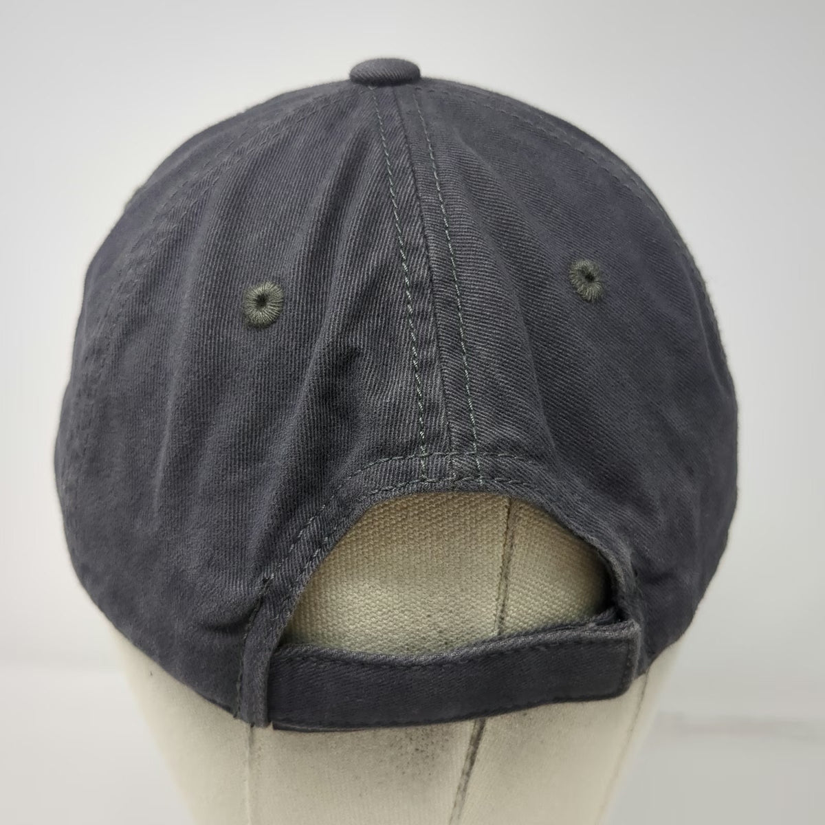 Port Authority Baseball Cap Gray OSFM Teal Embroidered Logo Hat Strapback Cotton