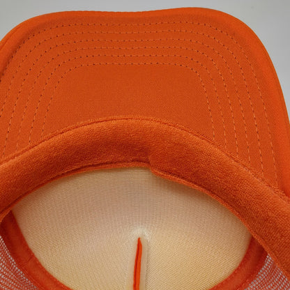 Otto Trucker Hat Orange One Size Foam Front Snapback Mesh White Lightning Bolt
