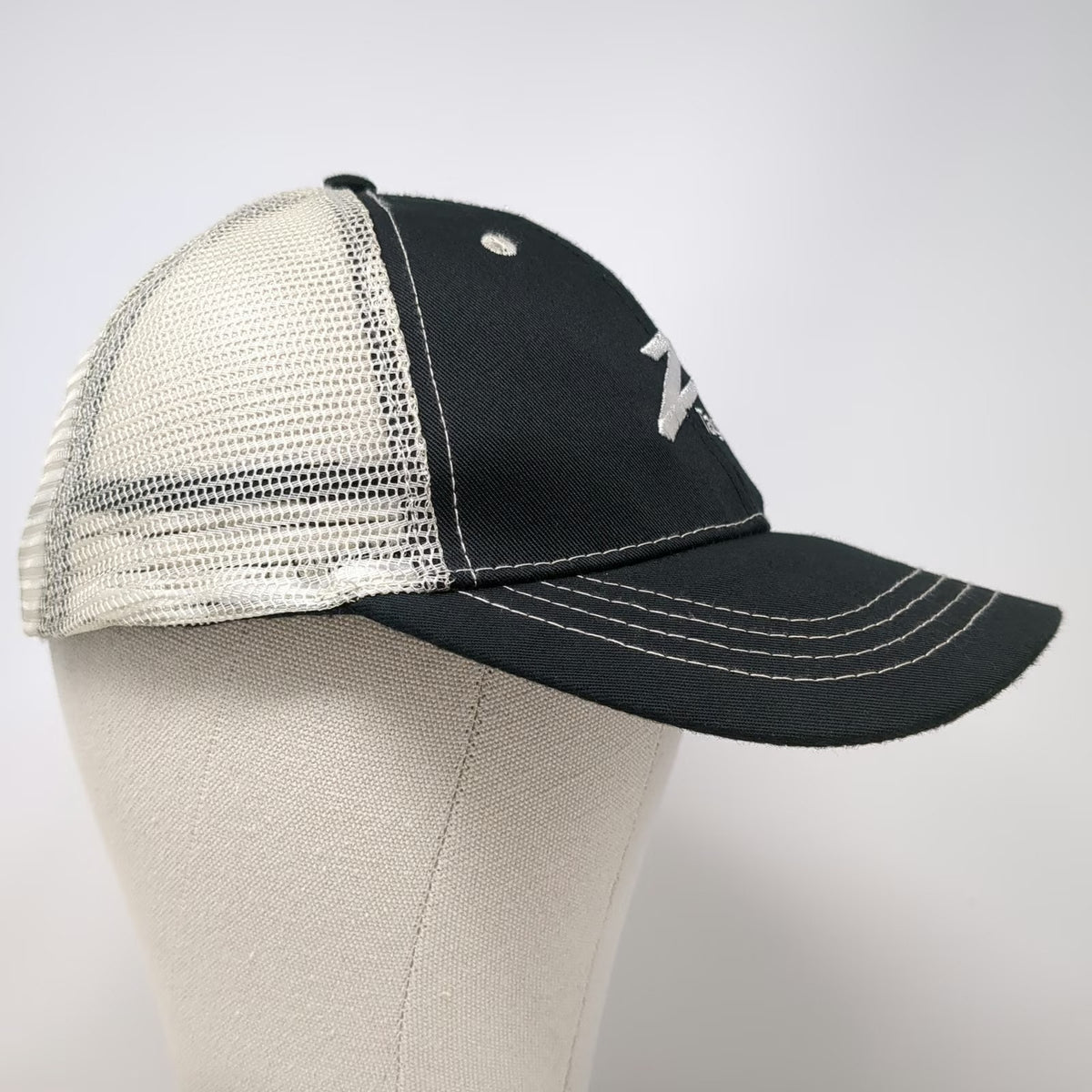 Creative Awards Baseball Cap Black OSFM Mesh Back Z Tags Embroidered Logo Hat