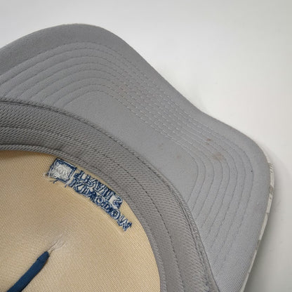 Kingdom Trails Trucker Hat White Blue One Size Crown Pattern Mesh Snapback