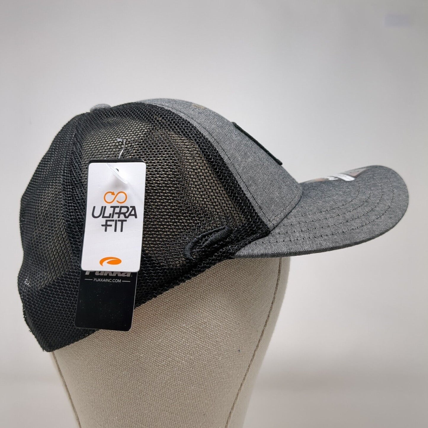 Pukka Snapback Trucker Hat Gray OSFA Ultra Fit Mesh Back W/Tags