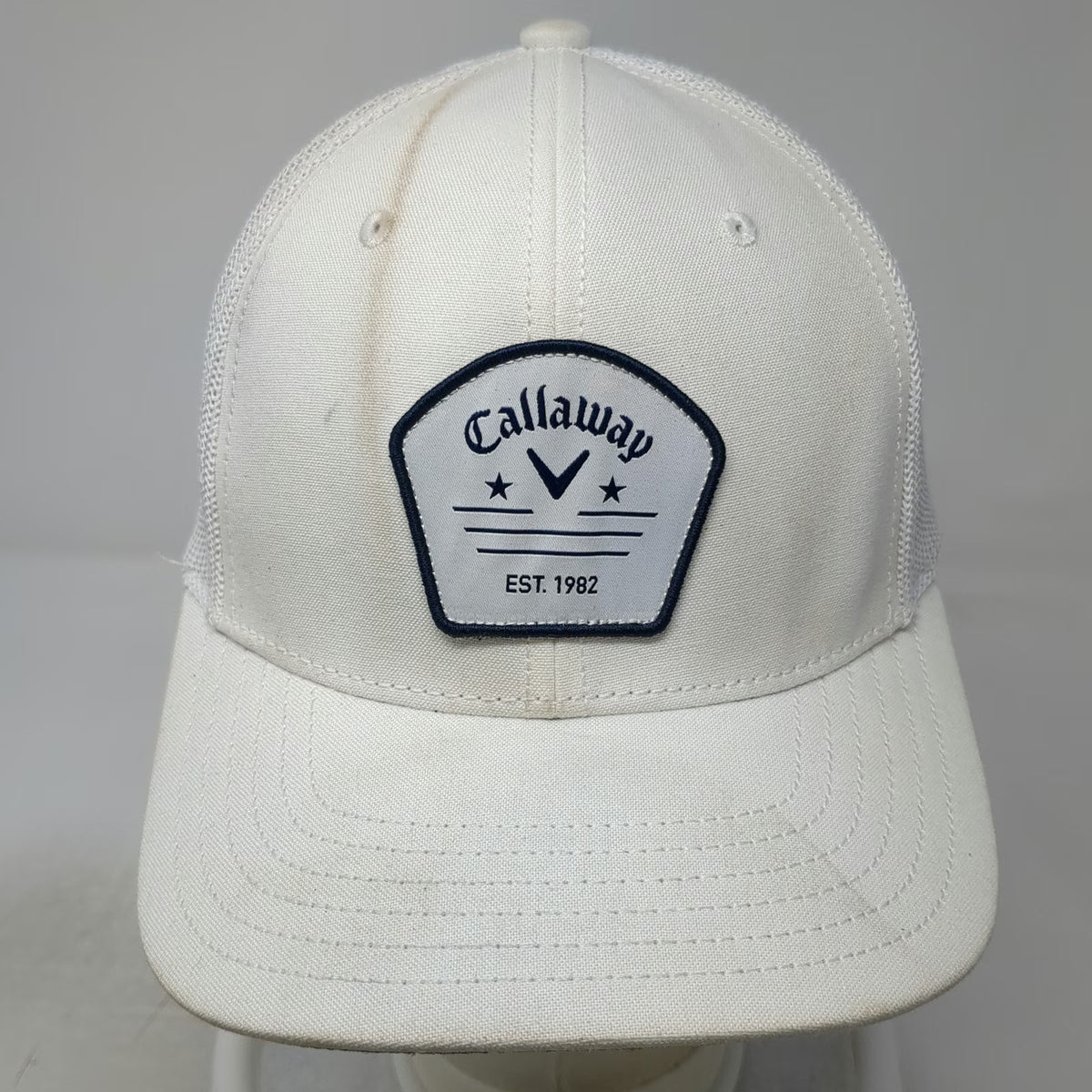 Callaway Trucker Hat White One Size Mesh Snapback Golf Patch Est 1982 Chevron