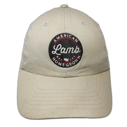 Baseball Cap Beige One Size American Lamb Homegrown USA Map Mesh Back Hat