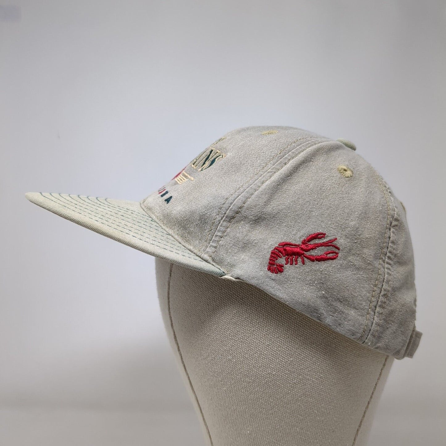 New Orleans Louisiana Strapback Hat Gray OSFA Embroidered 6 Panel