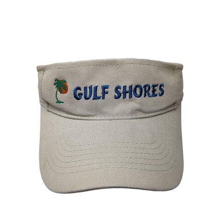 Gulf Shores Strapback Sun Visor Hat Tan One Size Adjustable Embroidered Jhats