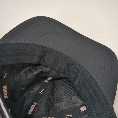 Puma Baseball Cap Black One Size Cat Logo Script Band Slideback Performance Hat