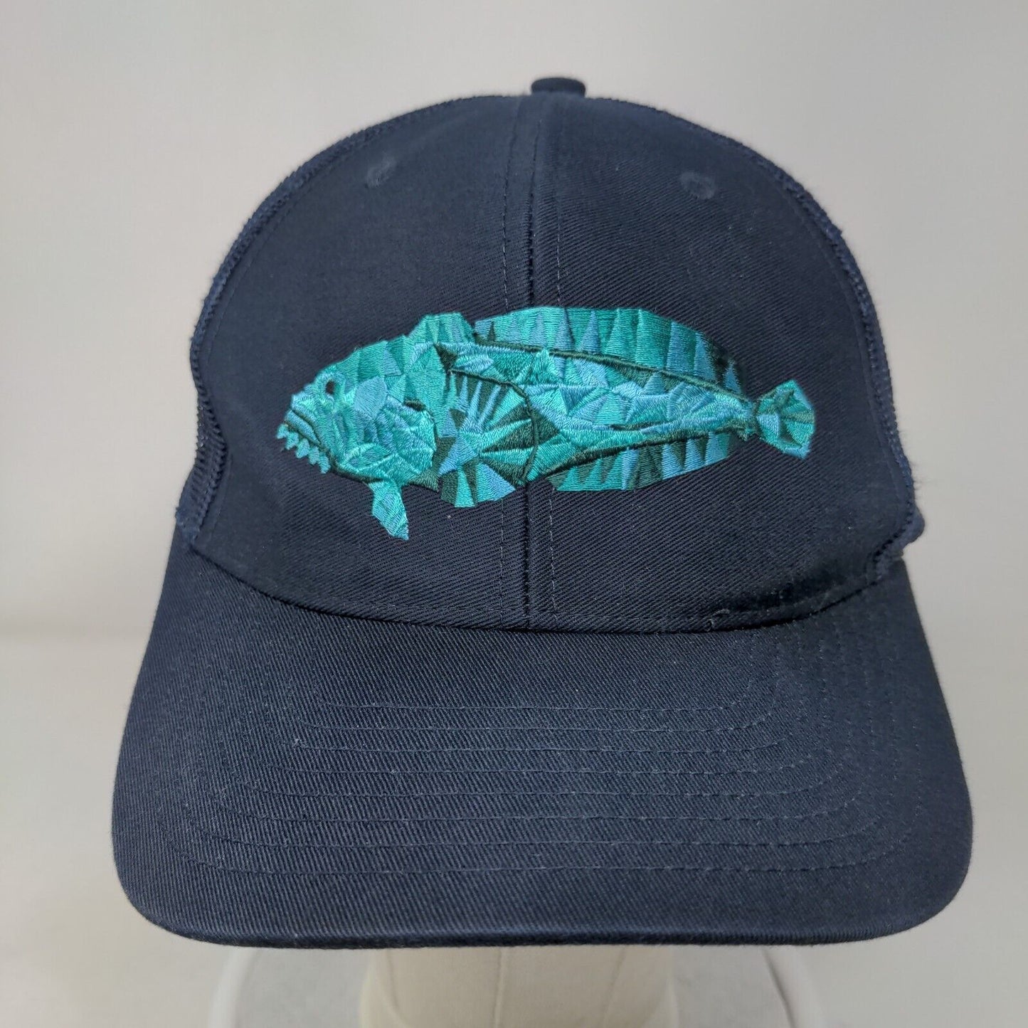 Toadfish Snapback Trucker Hat Blue One Size Embroidered Mesh Back Richardson