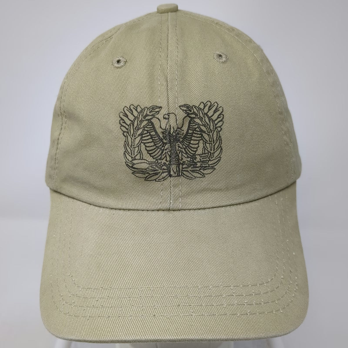 National Guard Eagle Baseball Cap Beige One Size Made in USA Slideback Hat