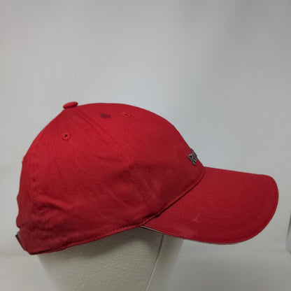 Reebok Slideback Hat Red Medium Adjustable Solid Vent Holes 6 Panel