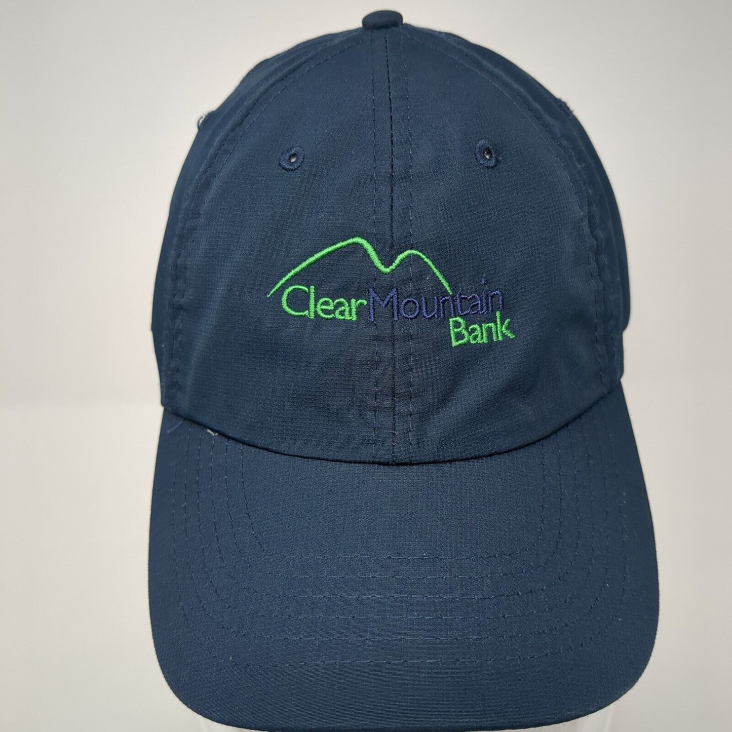 Clear Mountain Bank Strapback Hat Blue XL Fit Adjustable Embroidered Imperial