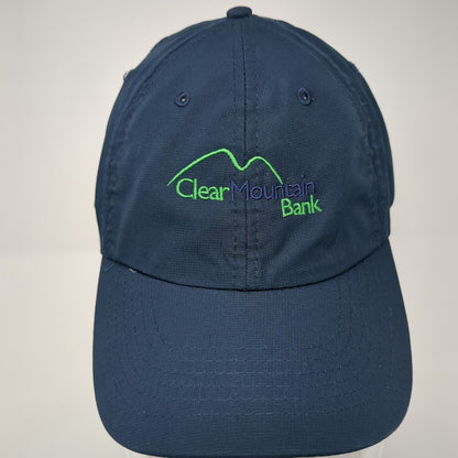 Clear Mountain Bank Strapback Hat Blue XL Fit Adjustable Embroidered Imperial
