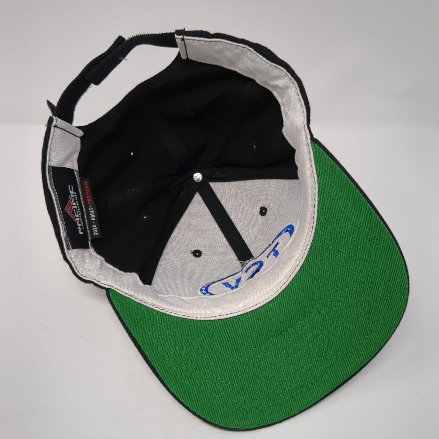 TSV Strapback Hat Black One Size Embroidered Pacific Headwear 6 Panel