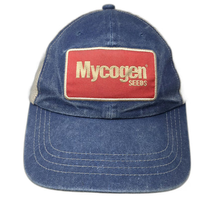 Mycogen Seeds Blue Trucker Hat One Size Mesh Snapback Patch Agriculture Logo