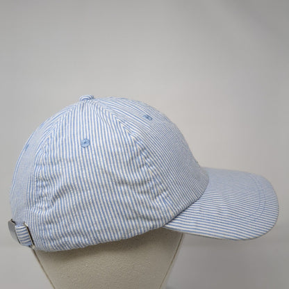 Paige Slideback Hat Blue OS Adjustable Pinstripe Vented Holes 6 Panel Blank