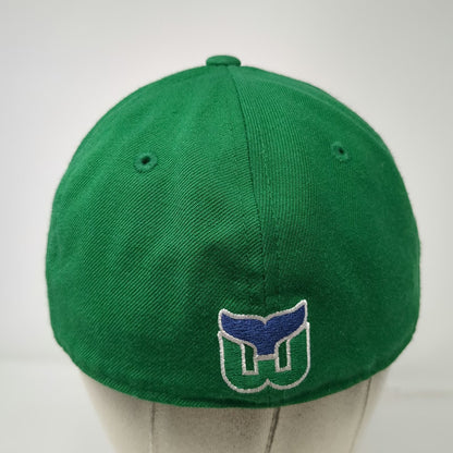 Hartford Whalers NHL Mitchell & Ness Green Cap 7 1/4 Fitted Wool Blue Underbrim
