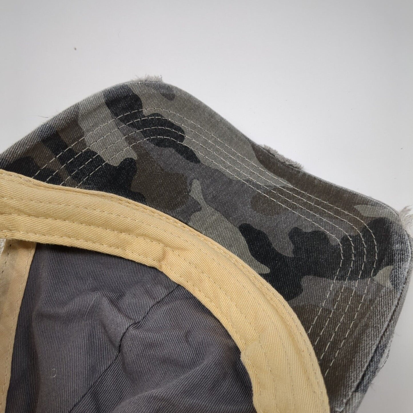 C.C Ponyback Strapback Trucker Hat Camouflage One Size Adjustable Distressed