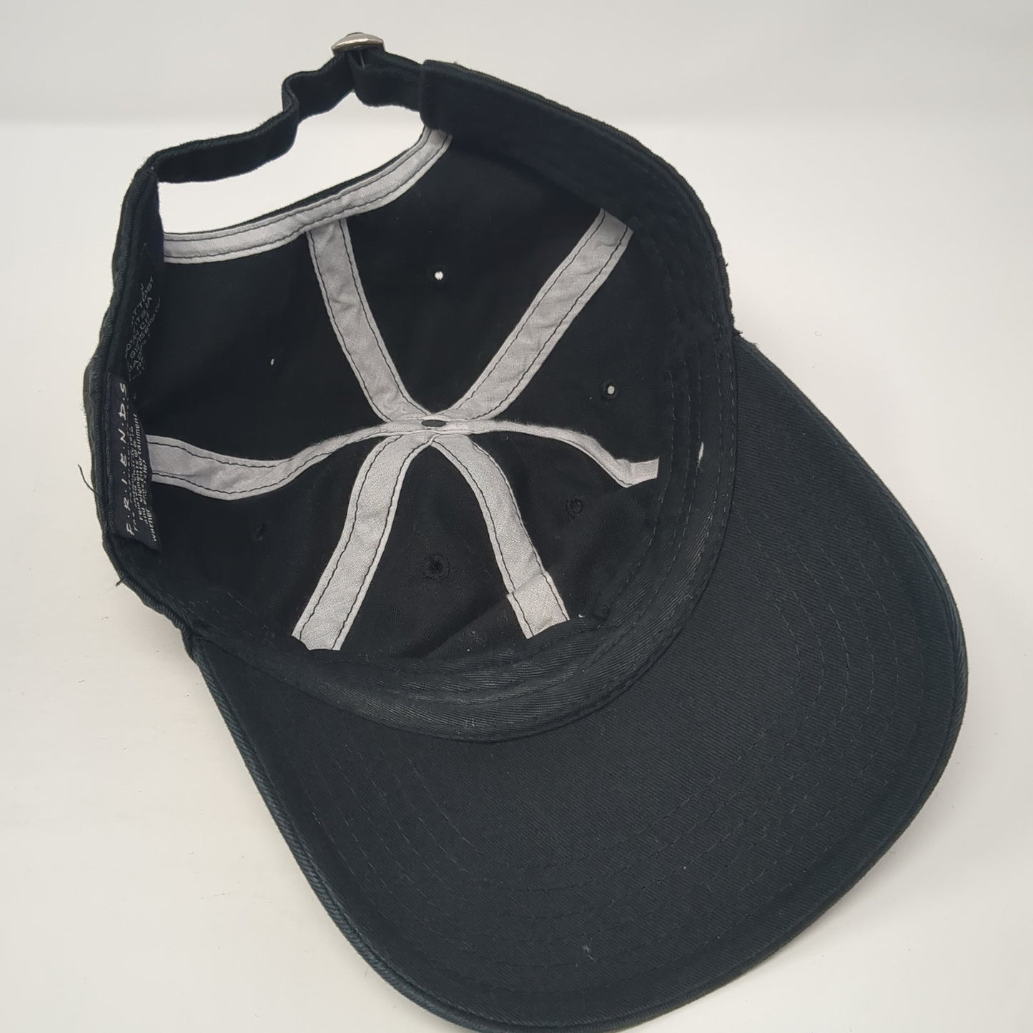 FRIENDS Slideback Baseball Cap Black One Size Adjustable Embroidered 6 Panel