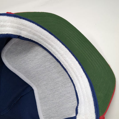 San Sun Trucker Hat Blue Red One Size GFI Q Logo Rope Snapback Green Underbrim