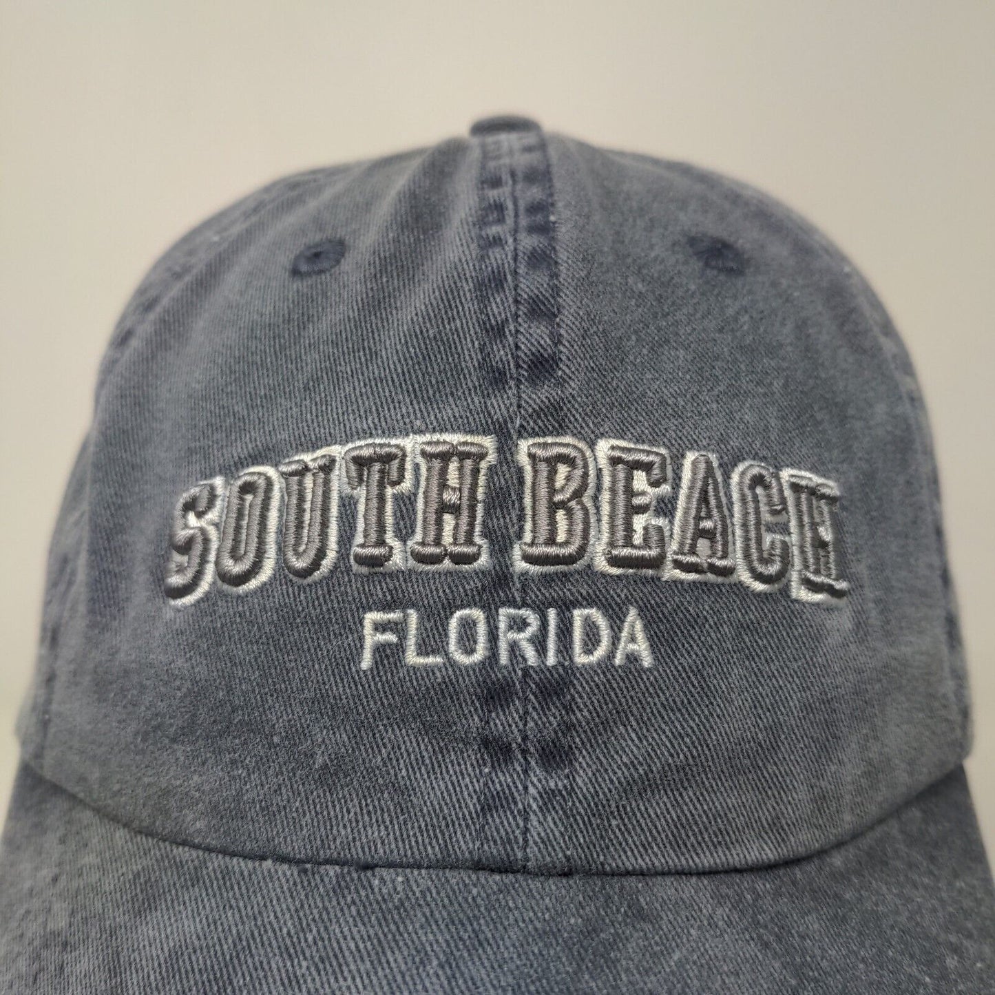 Unbranded Men's Slideback Hat Blue OSFA Embroidered South Beach FL Logo