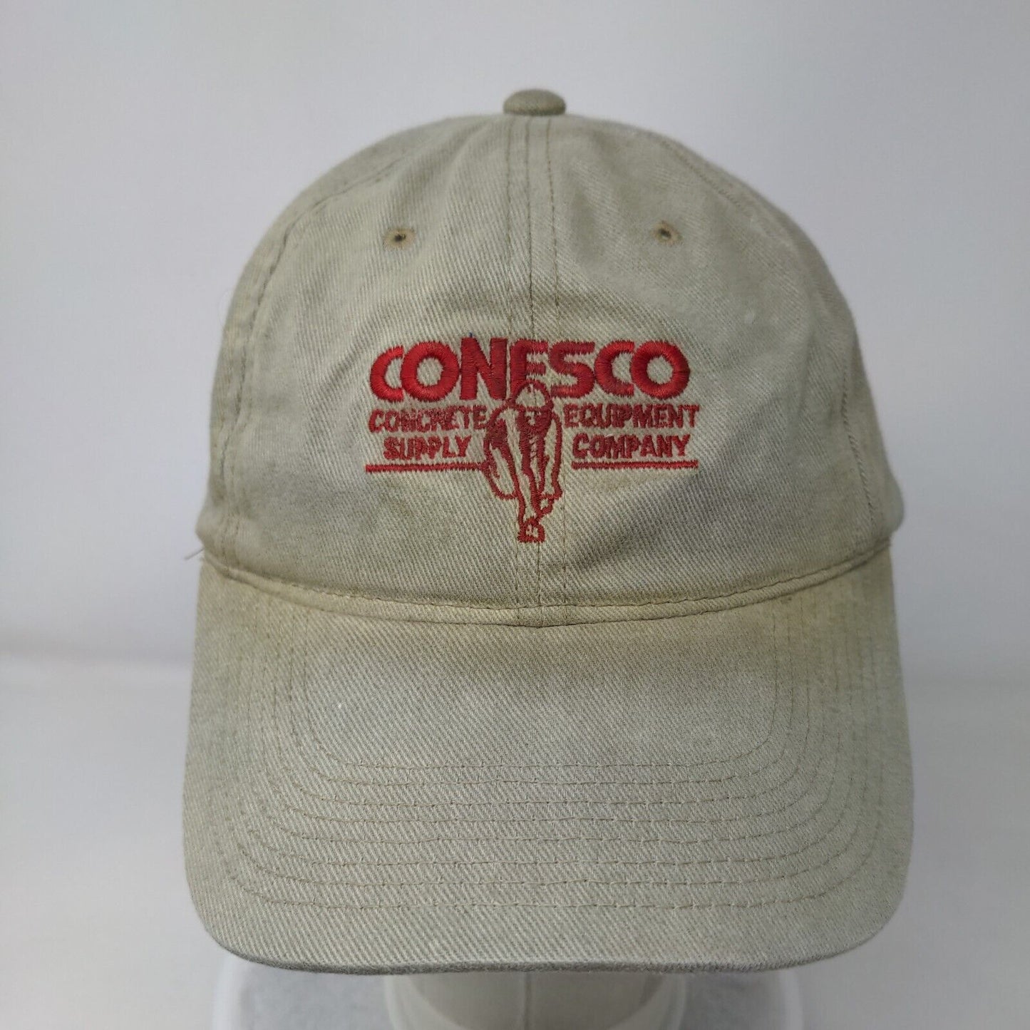 Conesco Snapback Hat Tan OSFA Embroidered Symons Steel Forms 6 Panel
