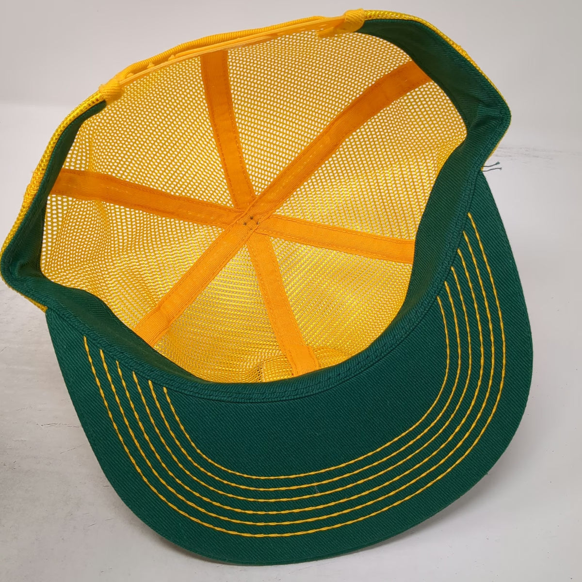 Trucker Hat Yellow Green DEKALB Wheat Agriculture Mesh Back Patch Vintage