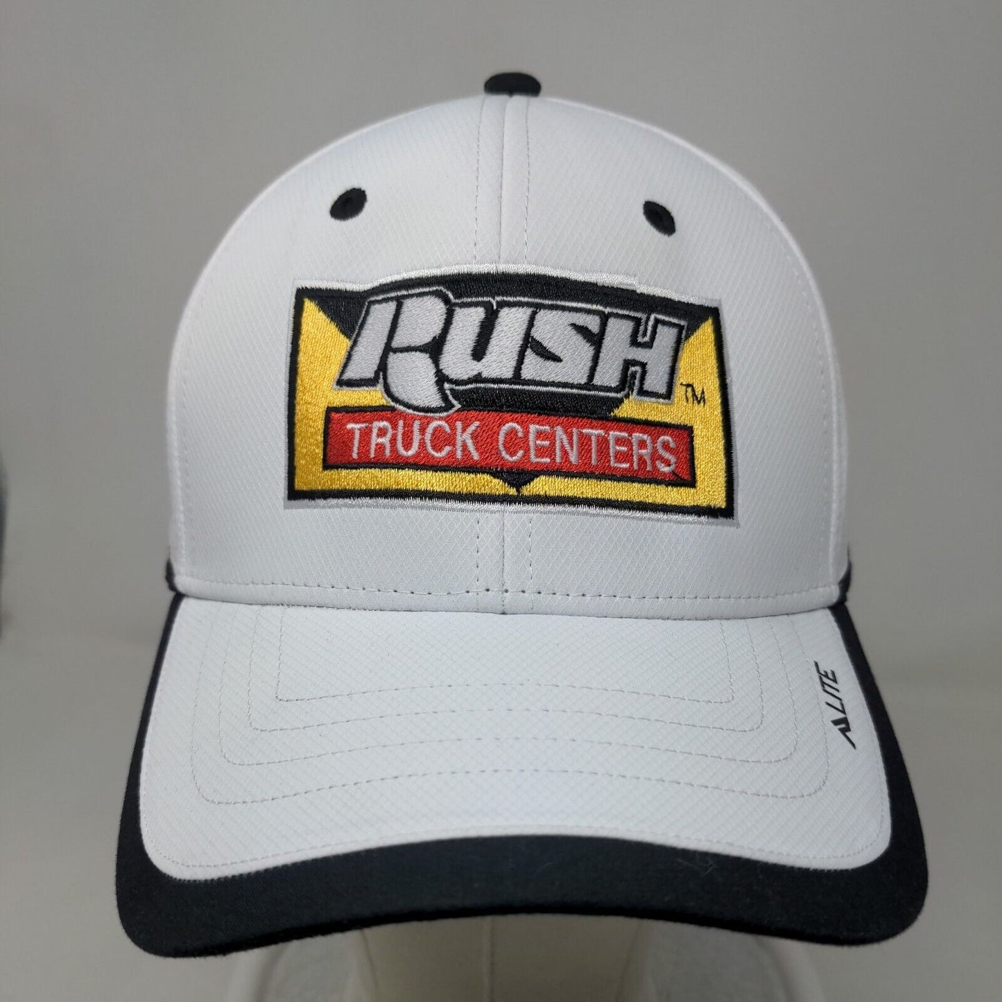 Rush Truck Centers Men's Strapback Hat White OSFA Embroidered Logo Polyester