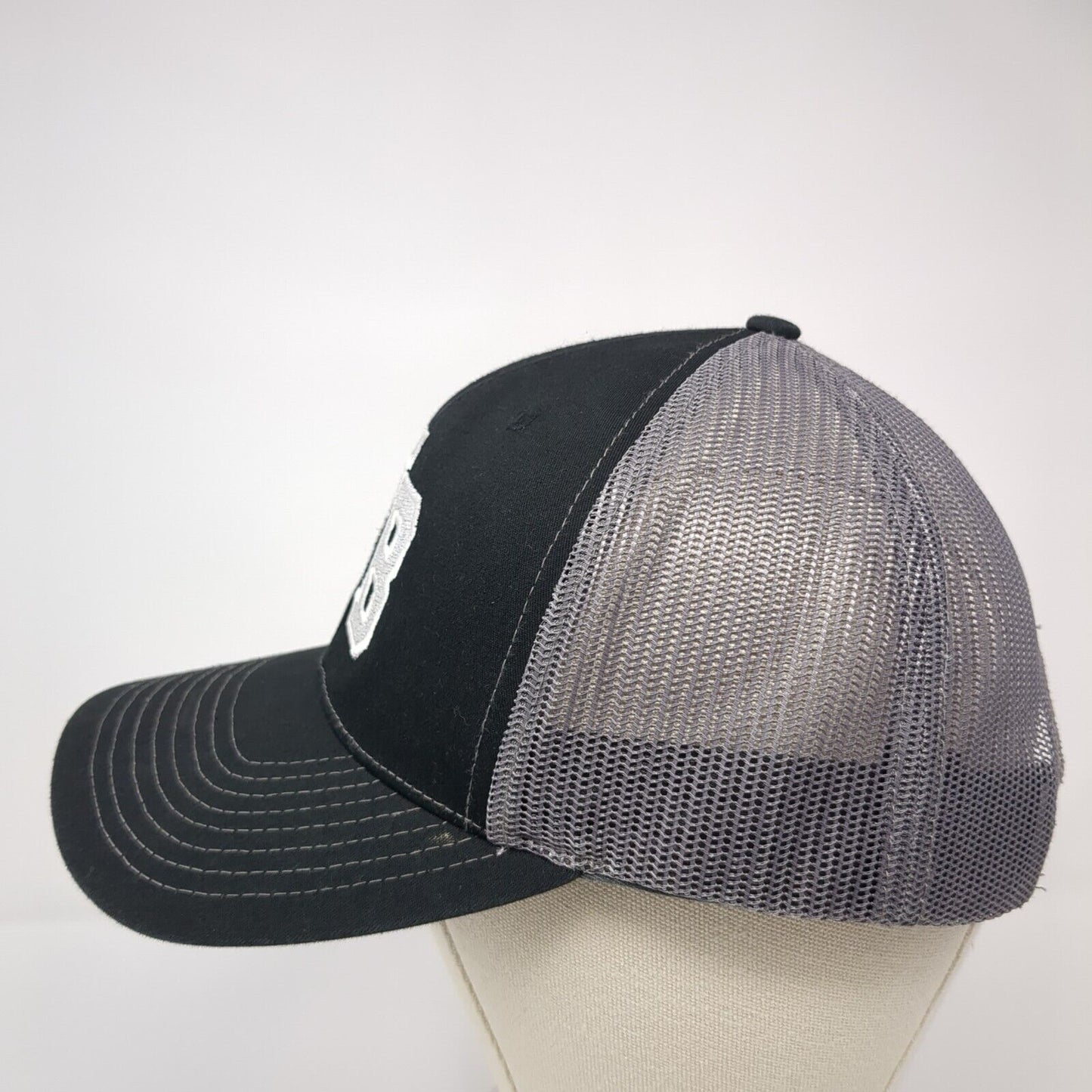 NB Snapback Mesh Back Trucker Hat Black Small Embroidered Adjustable