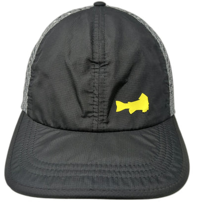 Richardson Baseball Cap Black One Size Fish Logo Mesh Back Fishing Hat 935