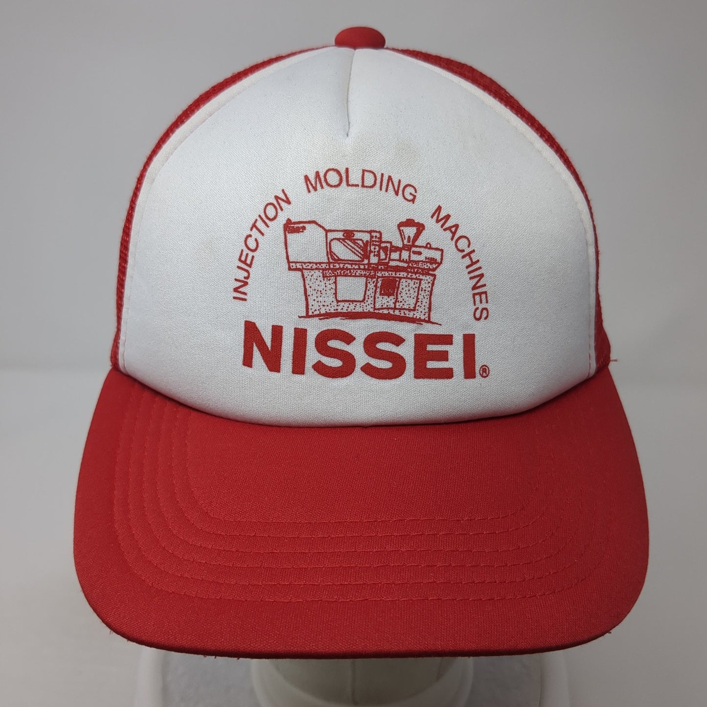 Nissei Injection Molding Machines Snapback Trucker Hat Red One Size Mesh Back