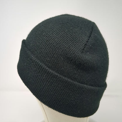 Dickies Beanie Black One Size Cuffed Ribbed Knit Logo Patch Acrylic Work Hat