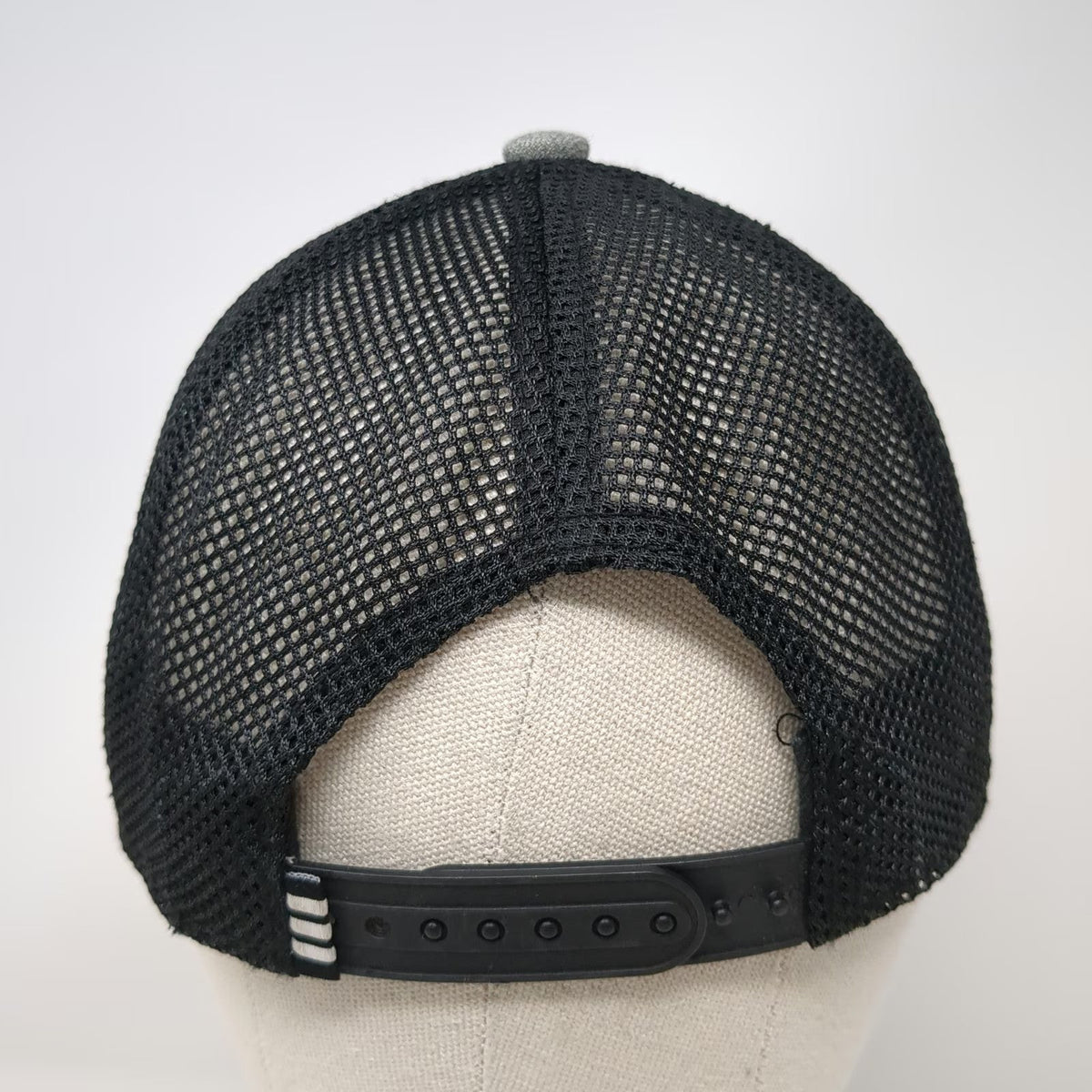 Adidas Gray Trucker Hat One Size Trefoil Logo Snapback Mesh Back 3 Stripes