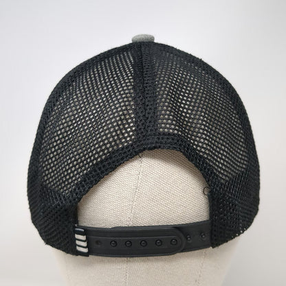 Adidas Gray Trucker Hat One Size Trefoil Logo Snapback Mesh Back 3 Stripes