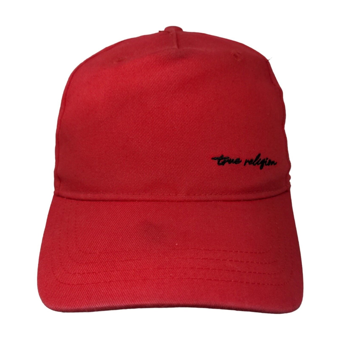 True Religion Snapback Hat Red One Size Embroidered Adjustable Vent Holes