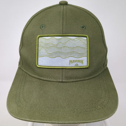 Maverik Mountain Waves Patch Green Baseball Cap One Size Slideback Cotton Hat